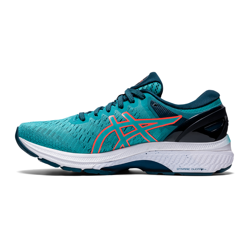 Asics Gel Kayano 27 - Techno Cyan - Sunrise Red