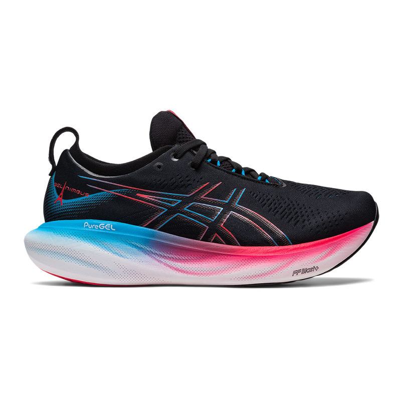 Asics Gel Nimbus 25 - Black - Electric Red