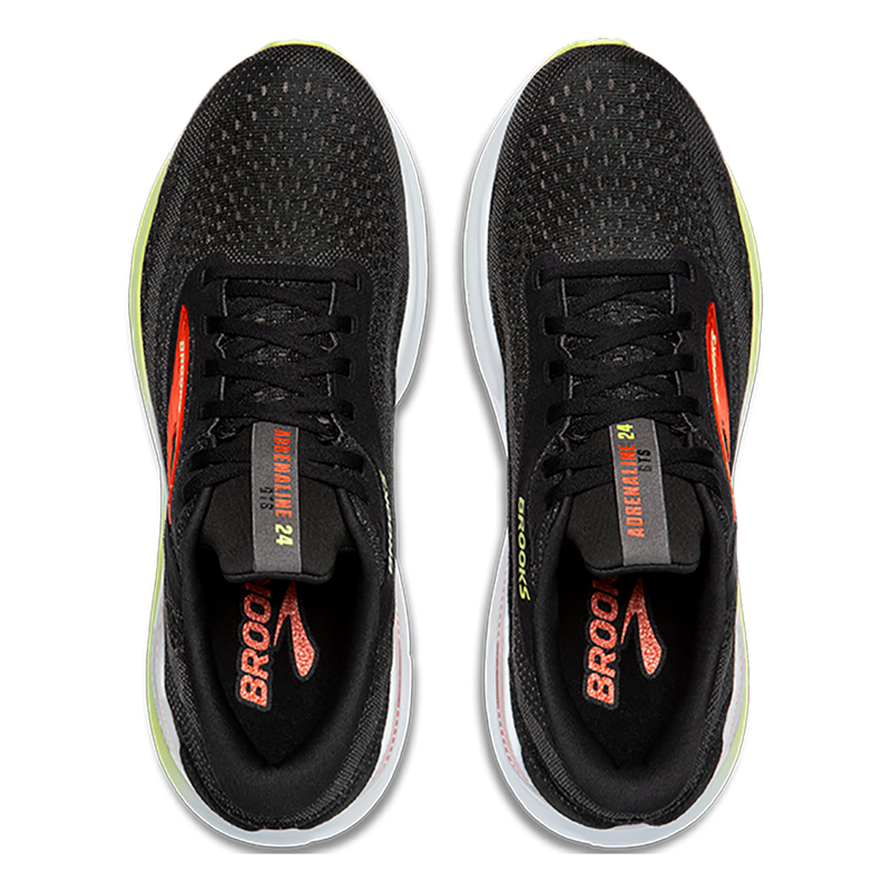 Brooks Adrenaline GTS 24 Black - Mandarin Red - Green