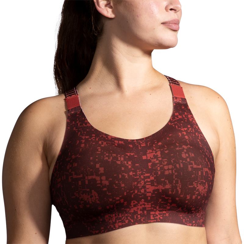 Brooks Dare Racerback Run Bra 2.0 - RR Glitch Print - Copper