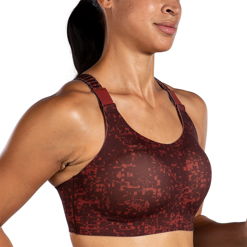 Brooks Dare Racerback Run Bra 2.0 - RR Glitch Print - Copper