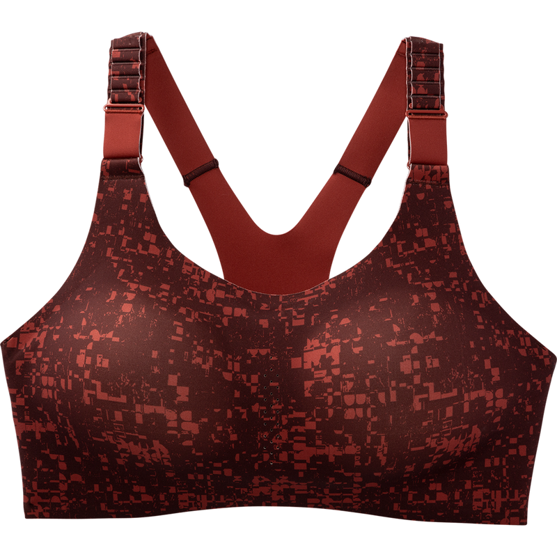 Brooks Dare Racerback Run Bra 2.0 - RR Glitch Print - Copper