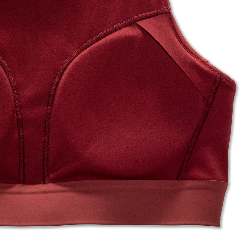 Brooks Drive 3 Pocket Run Bra - Terracotta - Fluoro Pink
