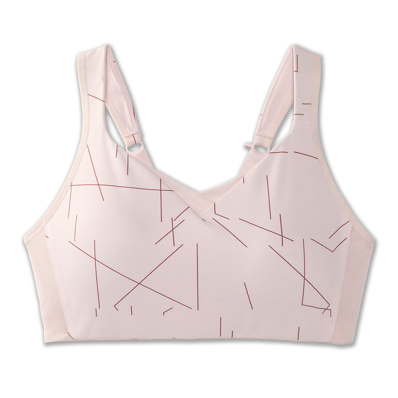 Brooks Drive Convertible Run Bra - Rosewater Geo Print
