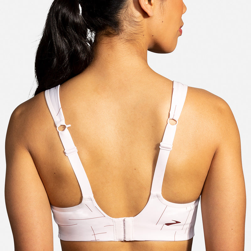 Brooks Drive Convertible Run Bra - Rosewater Geo Print