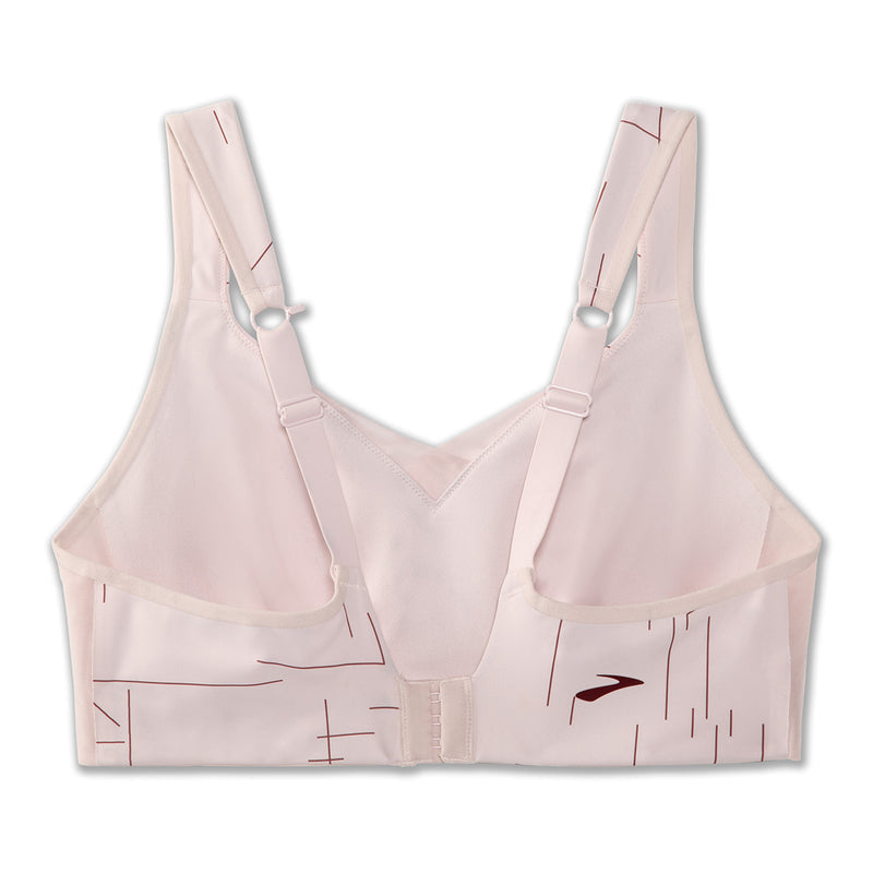 Brooks Drive Convertible Run Bra - Rosewater Geo Print