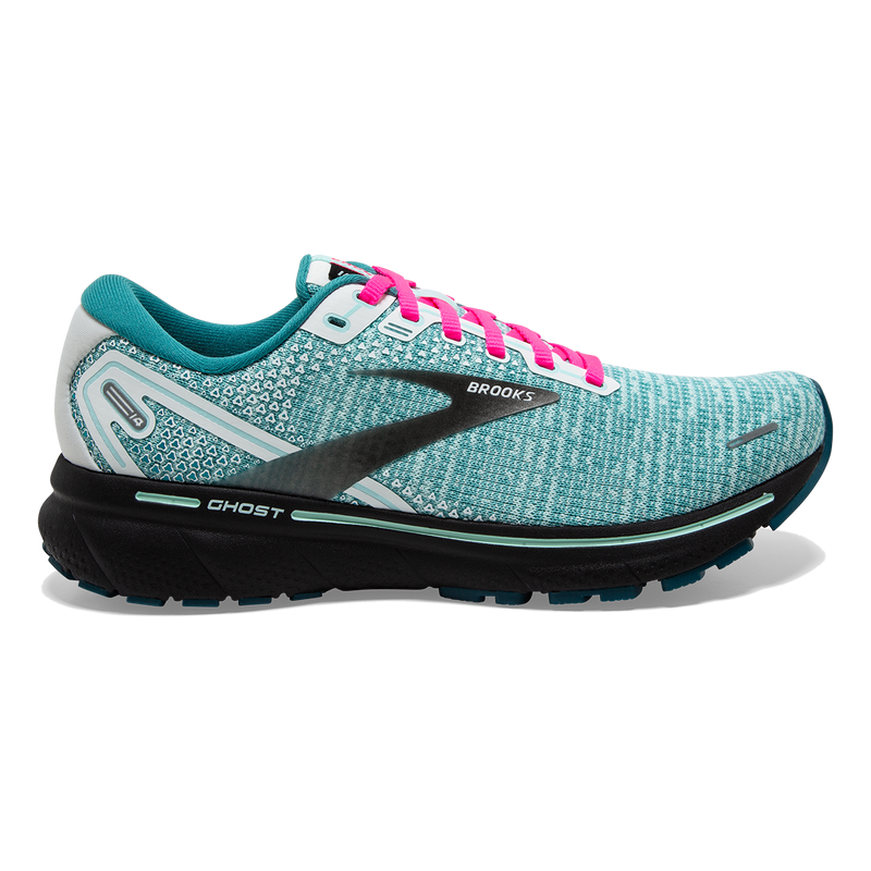 Brooks Ghost 14 - White - Black - Blue Light