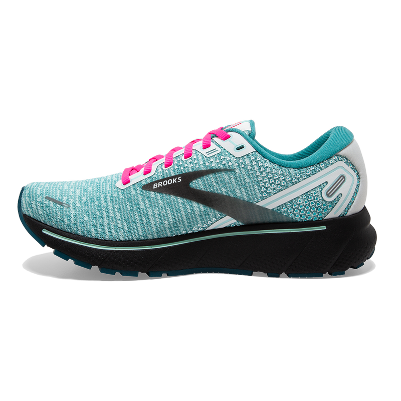 Brooks Ghost 14 - White - Black - Blue Light