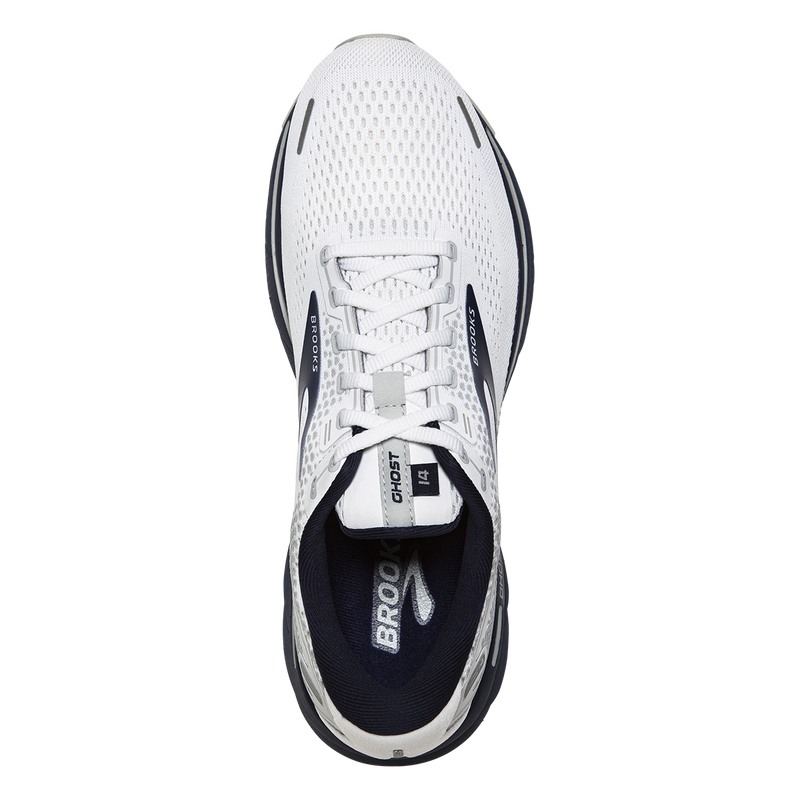 Brooks Ghost 14 - White - Grey - Navy