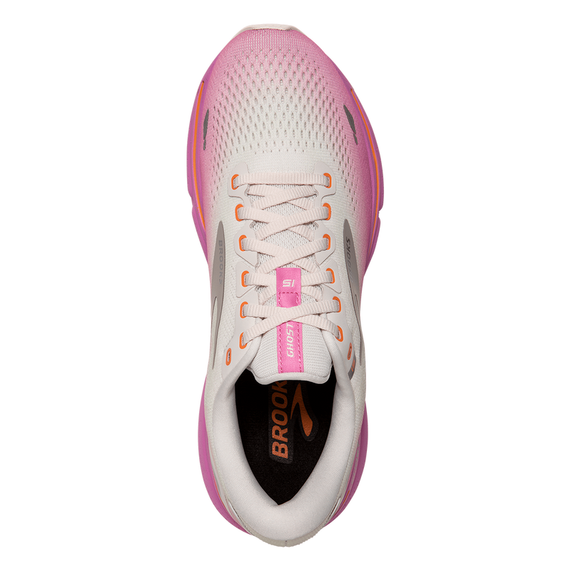 Brooks Ghost 15 - Grey - Coconut - Fuchsia