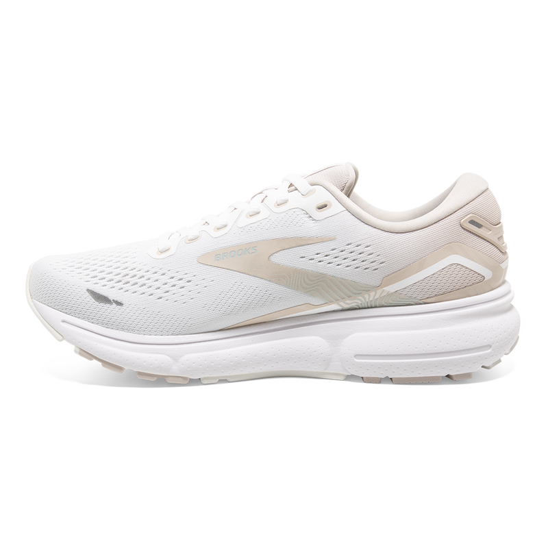 Brooks Ghost 15 - White - Crystal Grey - Glass