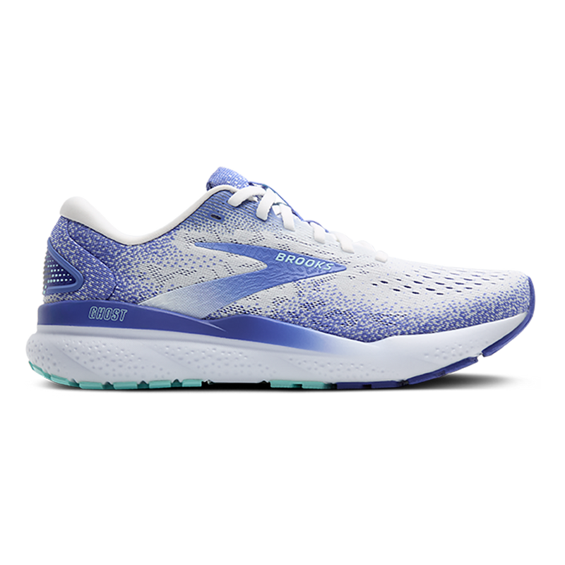 Brooks Ghost 16 - White - Amparo Blue - Limpet Shell