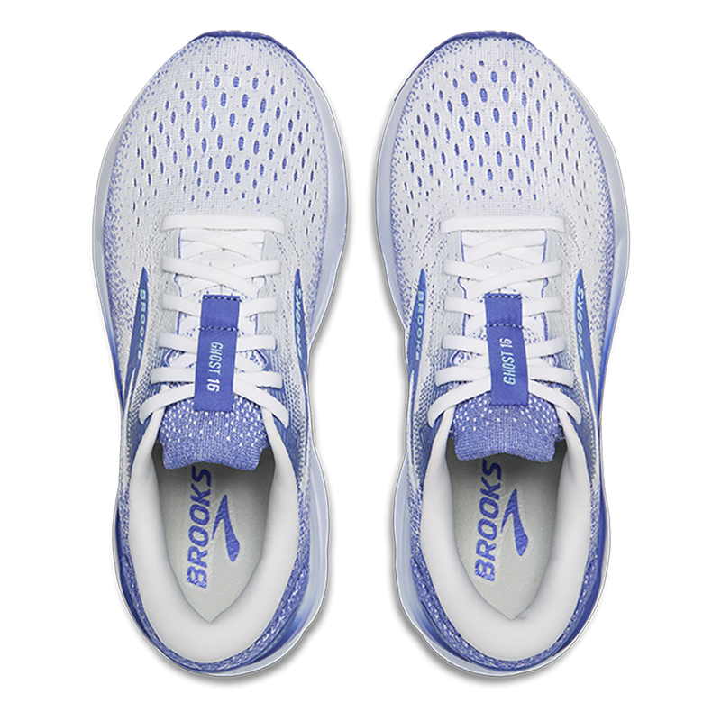 Brooks Ghost 16 - White - Amparo Blue - Limpet Shell
