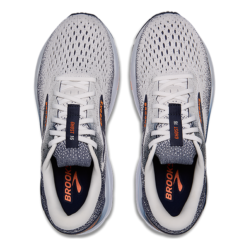 Brooks Ghost 16 - White - Peacoat - Orange