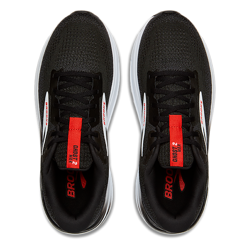 Brooks Ghost Max 2 - Black - White - Fiery Red