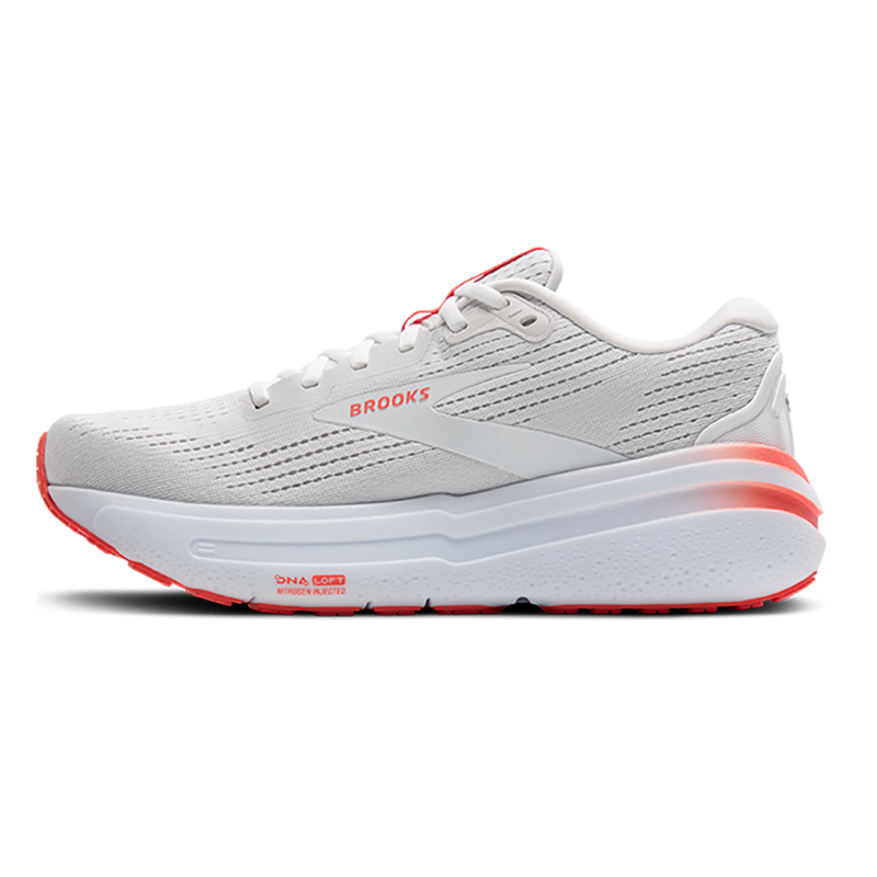 Brooks Ghost Max 2 - White - Hot Coral