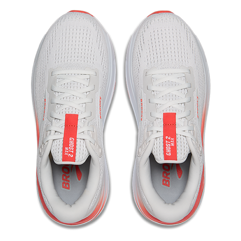 Brooks Ghost Max 2 - White - Hot Coral