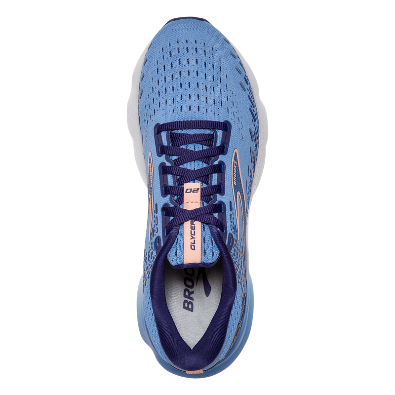 Brooks Glycerin 20 - Blissful Blue - Peach - White