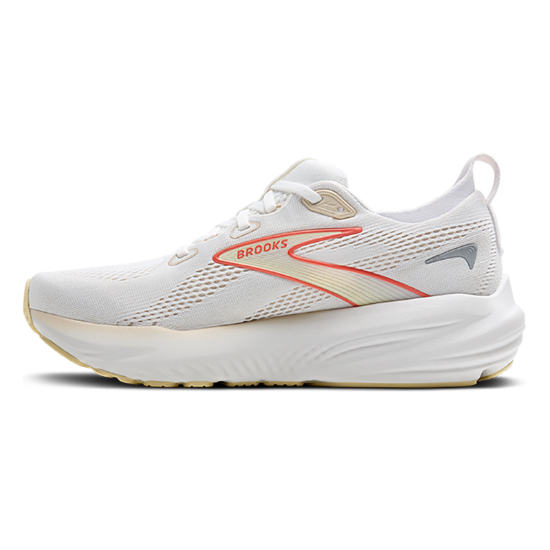 Brooks Glycerin 22 White - Almond Peach - Hot Coral