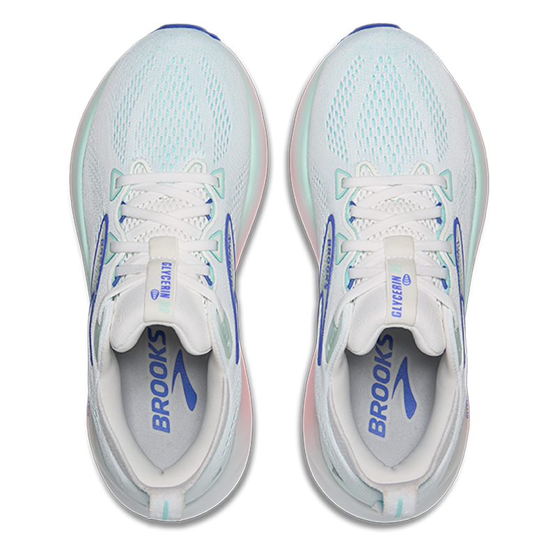 Brooks Glycerin 22 White - Limpet Shell - Amparo Blue