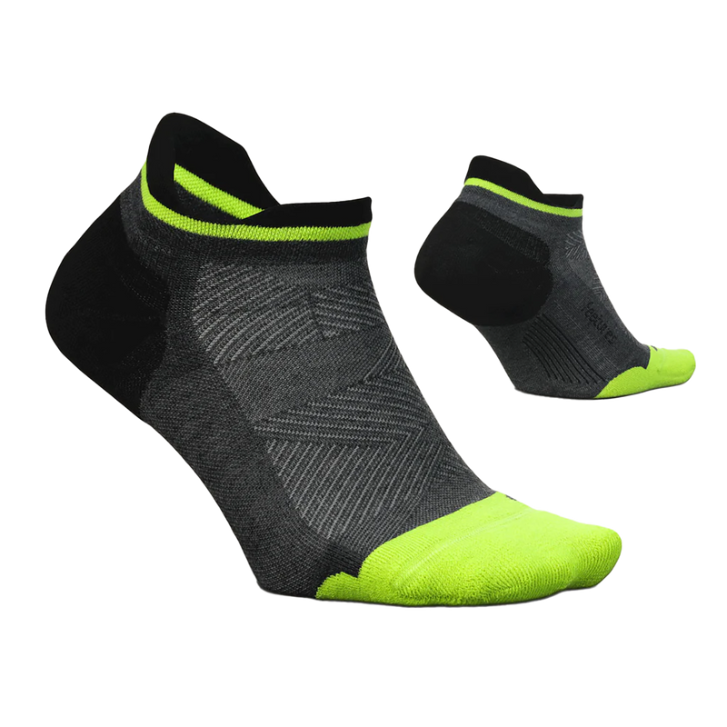 Feetures Elite Max Cushion No Show Tab - Black Neon