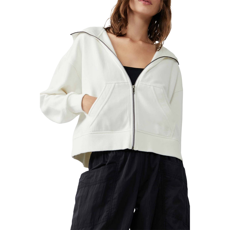 Free People Wild At Heart Zip Up Cropped Jacket