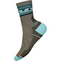 Quarter turn view Women's Smartwool Sock style name Hike Light Cushion Zig Zag in color Military Olive. Sku: SW001580M83