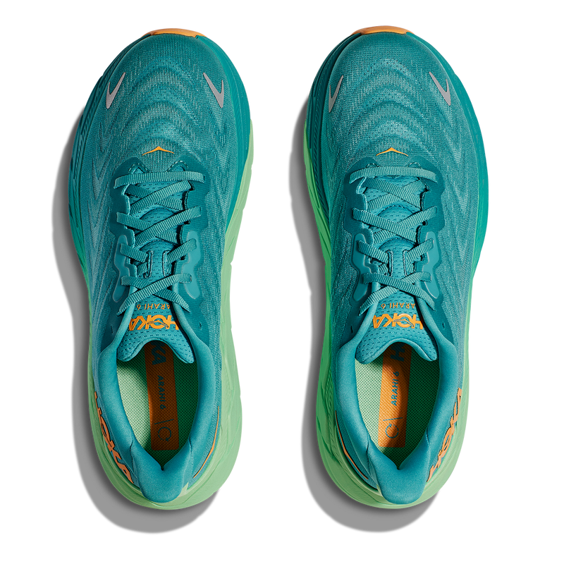 Hoka Arahi 6 - Ocean Mist - Lime Glow