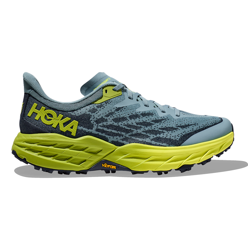 Hoka Speedgoat 5 - Stone Blue - Dark Citron
