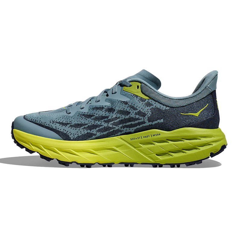 Hoka Speedgoat 5 - Stone Blue - Dark Citron