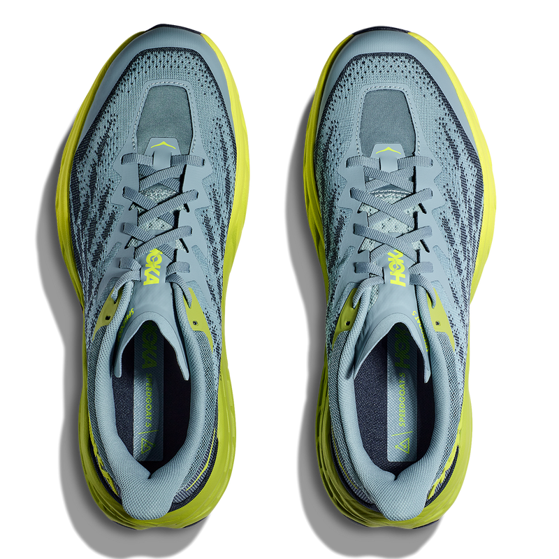 Hoka Speedgoat 5 - Stone Blue - Dark Citron