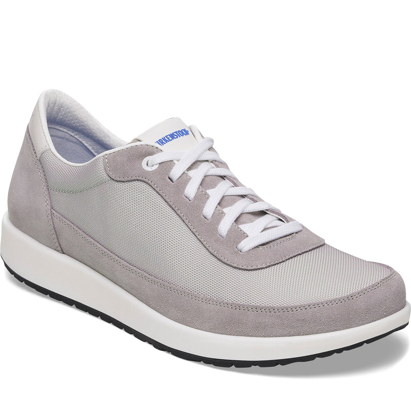 Quarter turn Men's Birkenstock Footwear style name Honnef City Men Regular in color Whale Gray. Sku: 1029629