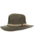 Quarter turn Women's Pistil Hats style name Luka Linen Hat in color Olive. Sku: 0028-OLIVE