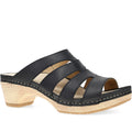 Quarter turn Women's Dansko Footwear style name Lyndi in color Black Oiled Pull Up. Sku: 2221101400