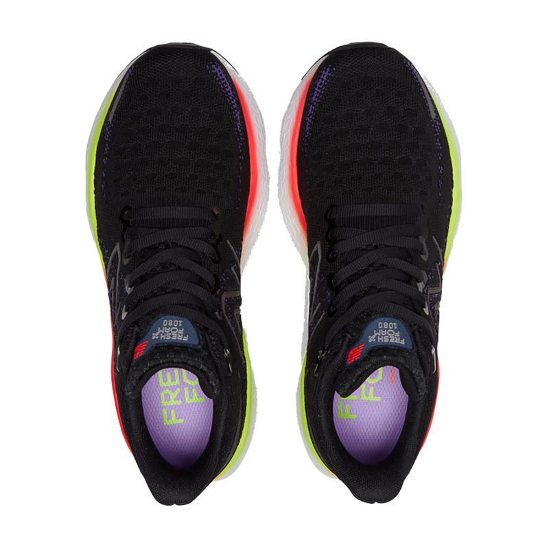 New Balance Fresh Foam X 1080 V12 - Black - Pixel Green - Electric Purple