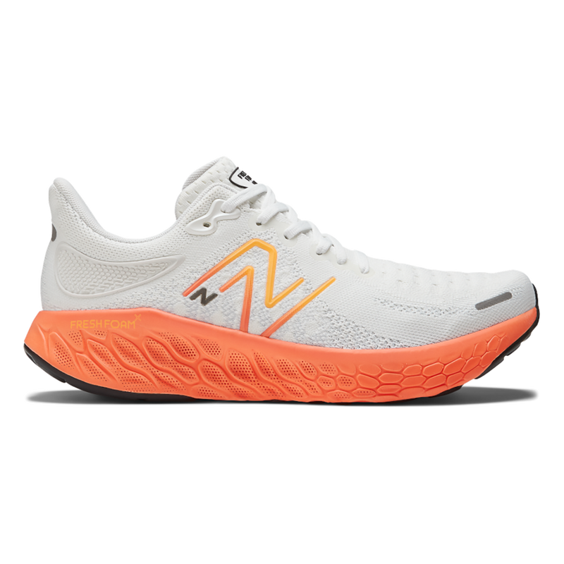 New Balance Fresh Foam X 1080 V12 - White - Neon Dragonfly - Hot Marigold