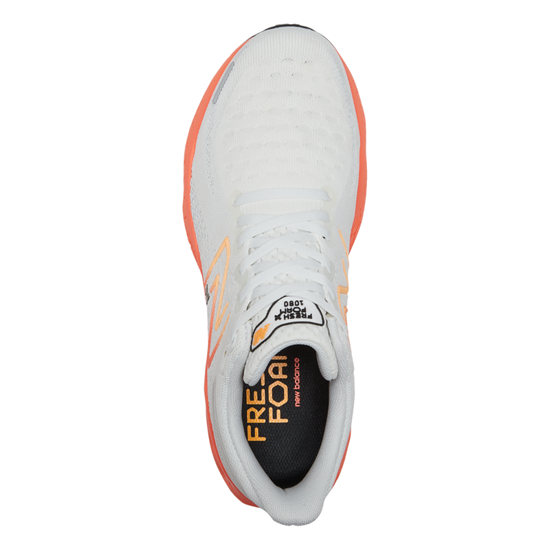 New Balance Fresh Foam X 1080 V12 - White - Neon Dragonfly - Hot Marigold