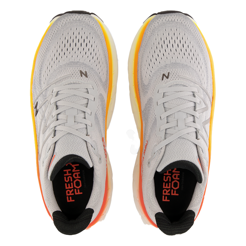 New Balance Fresh Foam X More V4 - Aluminum Grey - Neon Dragonfly - Hot Marigold