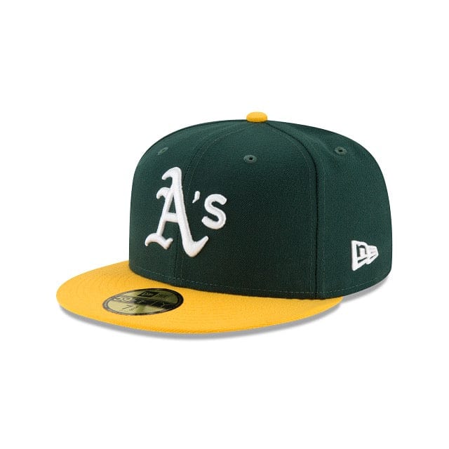 Front Left View of the New Era Acperf Oakath HM 2017 Men's Oakland Athletics Cap