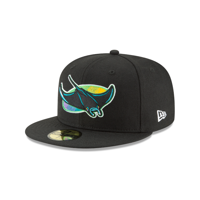 Front Left View of the New Era Rays MLB COOP WOOL 5950 TAMRAYCO OTC 1998