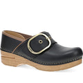 Quarter turn Women's Dansko Footwear style name Pearson in color Black Tumble Leather. Sku: 616026112