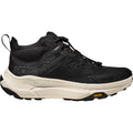 Quarter turn view Women's Hoka Footwear style name Transport Chukka GTX in color Black/ Alabaster. Sku: 1155191BKLB