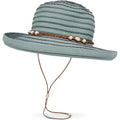 Quarter turn Women's Sunday Hats style name Vineyard Hat in color Mistly Blue. Sku: S2C12268MISTY